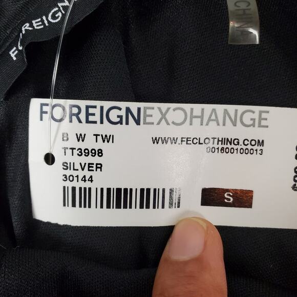 Foreign Exchange Silver Sequin Babydoll Top Size Small NWT Cocktail Glam Evening - Picture 7 of 10